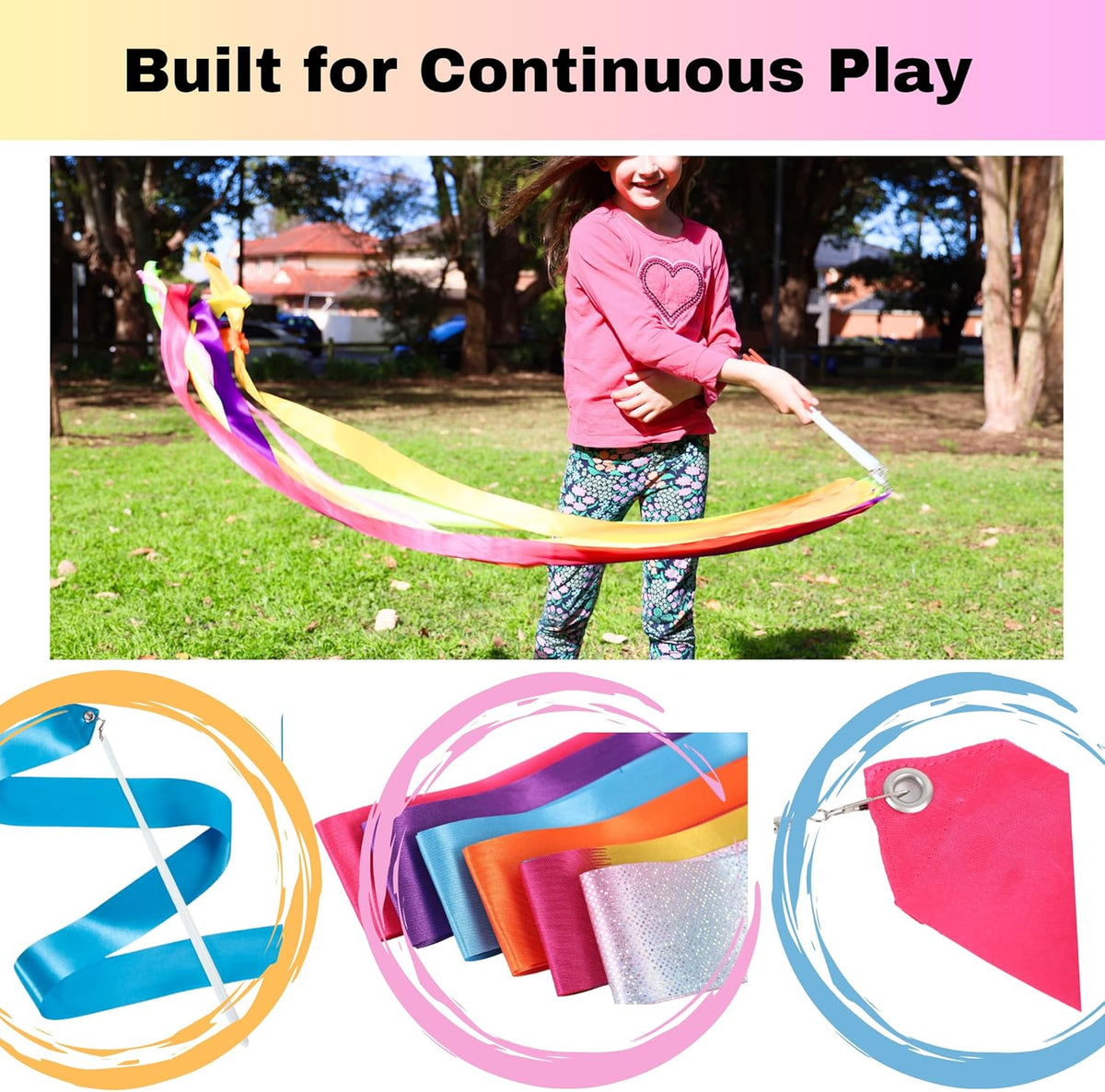 Ribbon Dancing Wands 20pcs Pack, Party Favor for Girls Birthday Party Supplies, Gymnastic Party