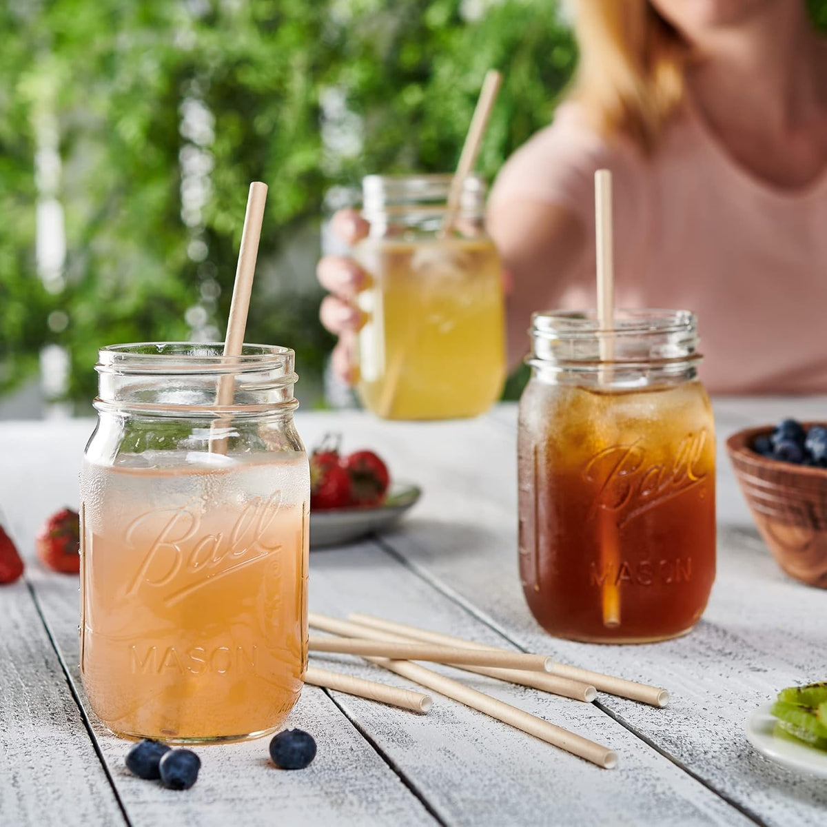 Comfy Package [200 Pack] Kraft Paper Straws, 100% Biodegradable & Ink-free, Straws for drinking and