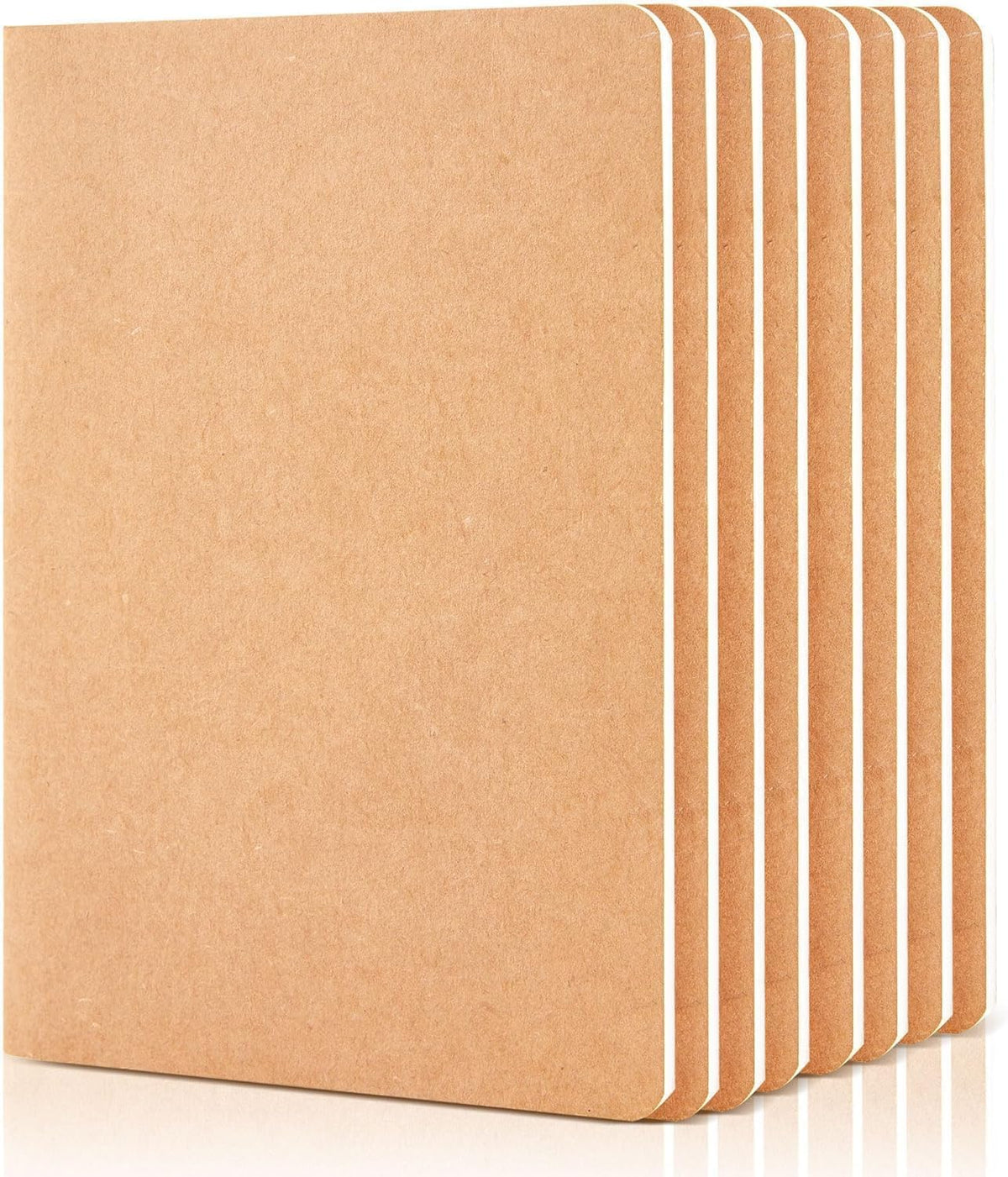 feela 8 Pack Unlined Kraft Paper Notebooks, Blank Journal Note Pad for Drawing Writing, Small
