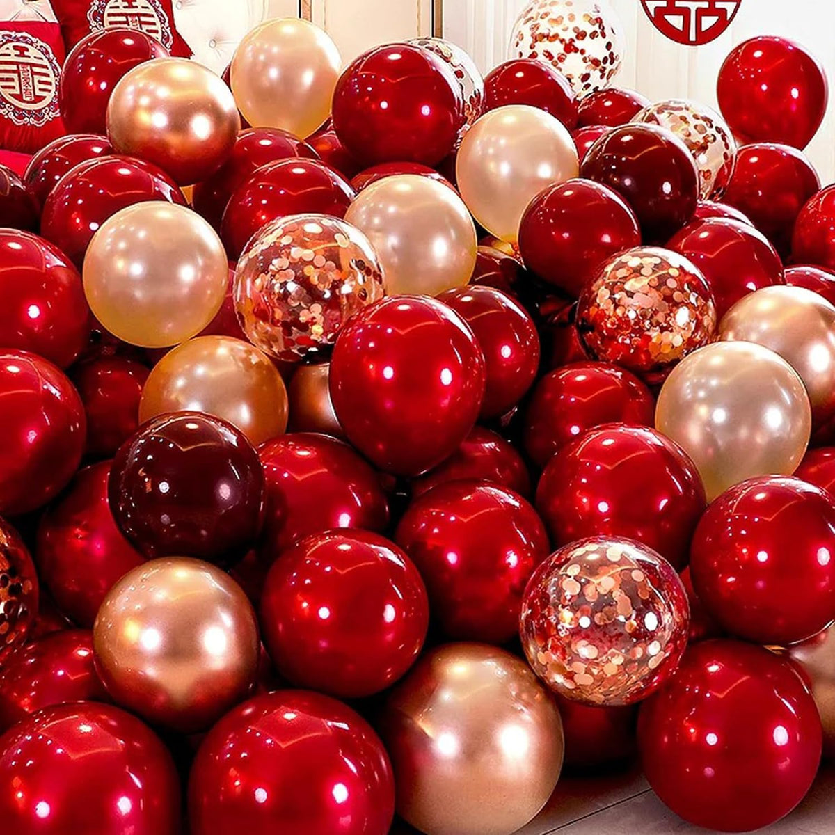 90pack Ruby Balloons Different Size 18/12/10/5 Inch Ruby Balloon Garland Arch Kit for Graduation