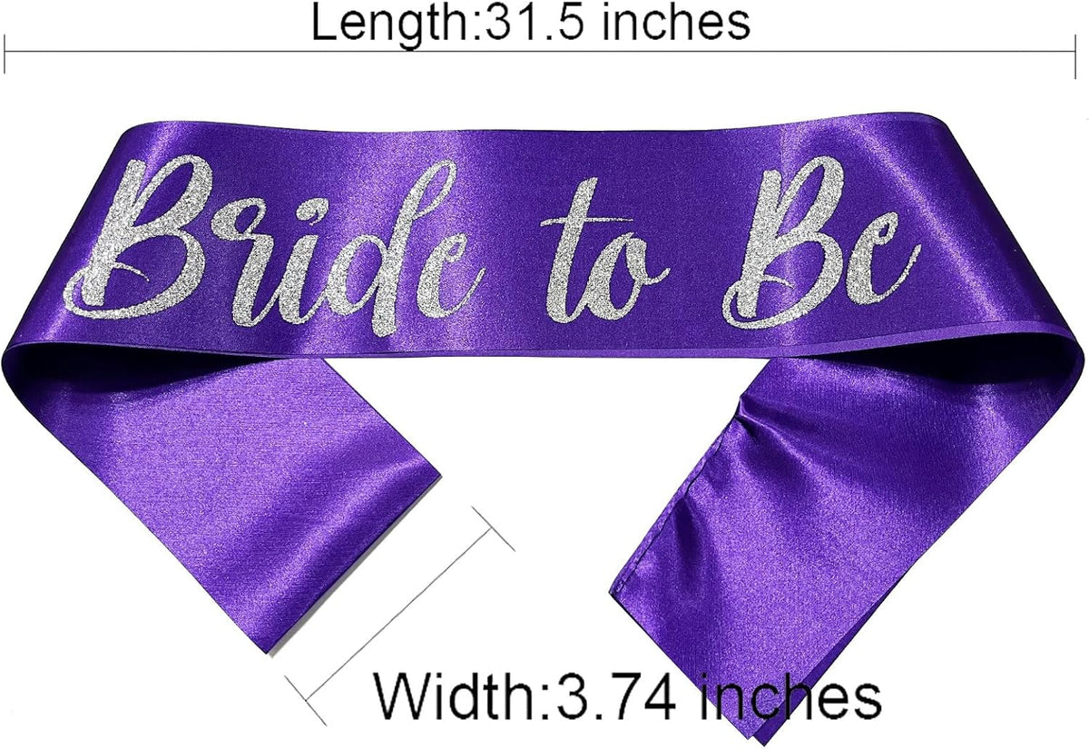 Bride to Be Sash Purple, Bride Sash Bachelorette Party Bridal Shower Sashes Bachelor Decorations