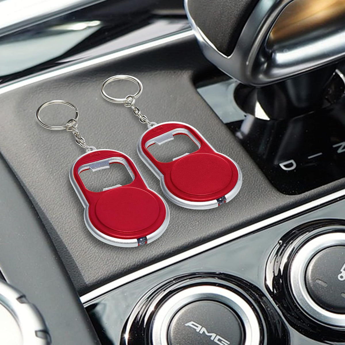 Bottle Opener & LED Keychains Set of 10, Bulk Pack - Perfect for Tradeshows, Party Favors, Other
