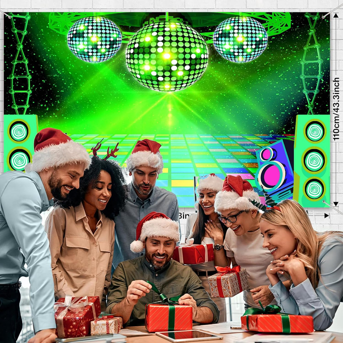 Dance Party Backdrop Retro 80s 90s Theme Stage Dance Ball Music Birthday Party Decoration DJ