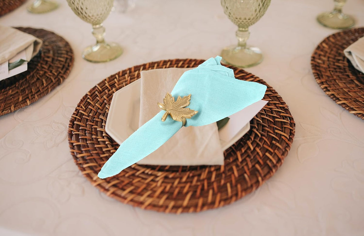 Napkin Rings, Shiny Metal Napkin Rings - Set of 12 Aluminum Alloy for Sophisticated Table Decor