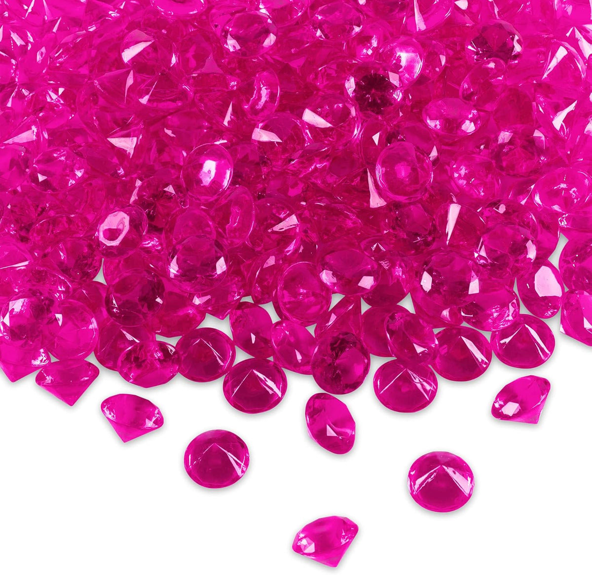 Super Z Outlet Fuchsia Acrylic Round Diamond Crystals Treasure Gems for Table Scatters, Vase