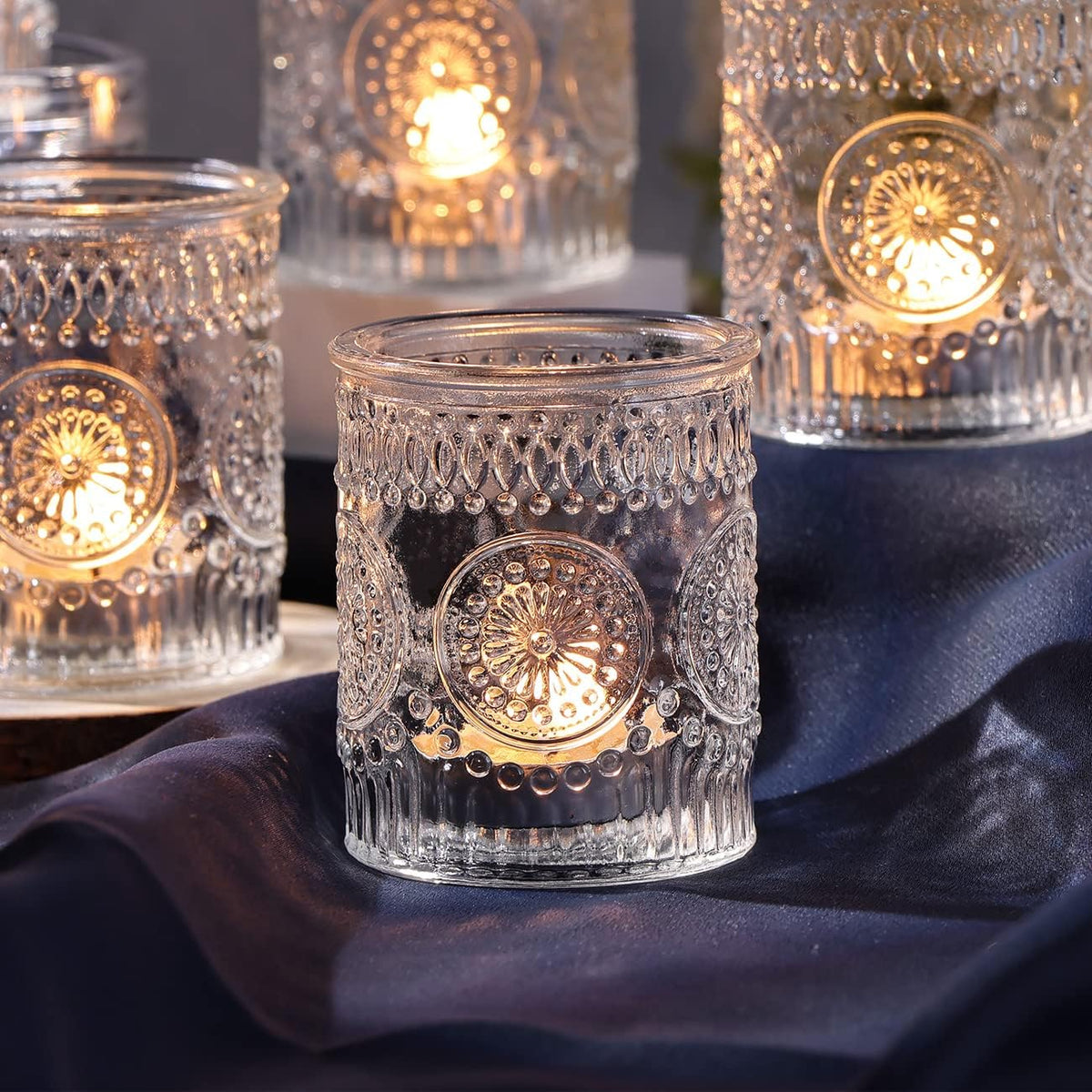DARJEN Clear Votive Candle Holders Set of 36- Glass Candle Holders Bulk for Tea Light Candle