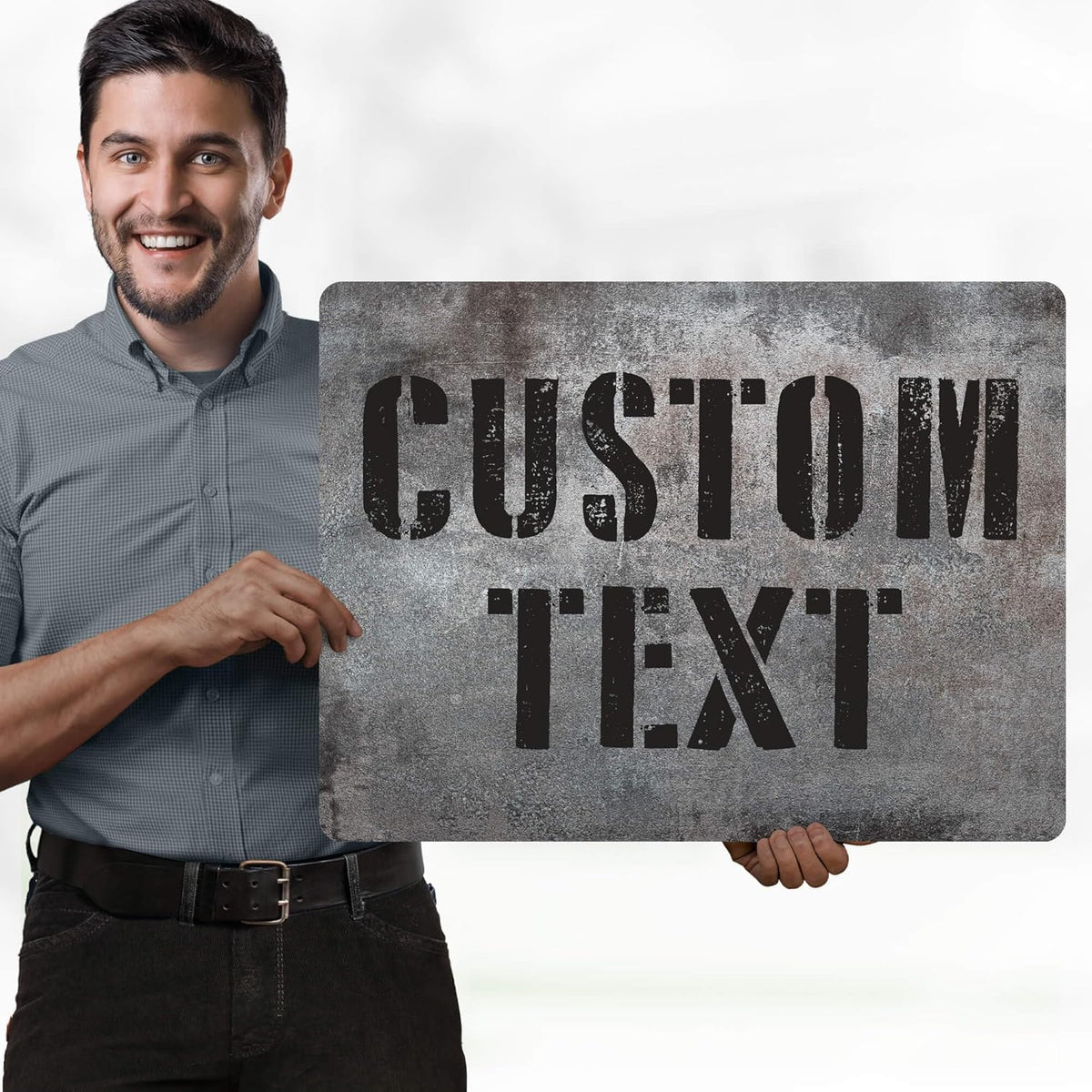 Custom Sign, Custom Street Sign, 11 Font Colors, 13 Font Styles, 4 Hole Options, 22 Sizes, 18x24