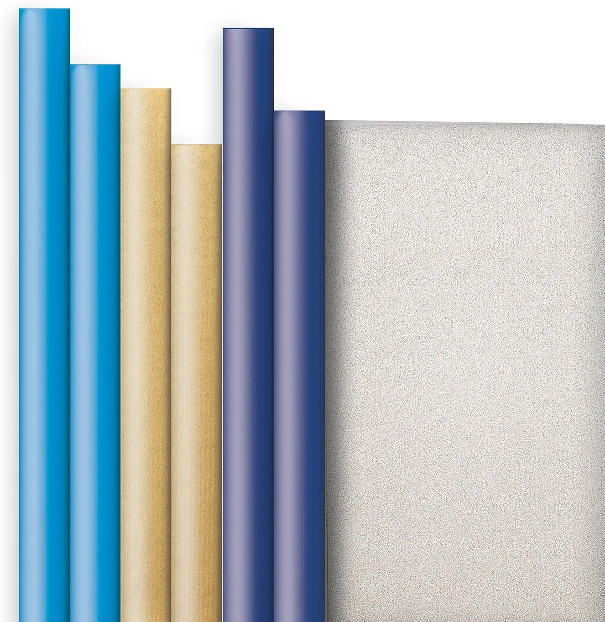 Jillson Roberts 6 Roll-Count Solid Color Hanukkah Gift Wrap Available in 2 Different Assortments