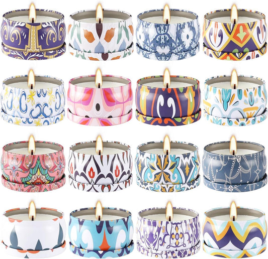 Scented Soy Wax Travel Tin Jar Candles - 2.5 OZ Gifts for Home, Mom - Christmas, Birthday