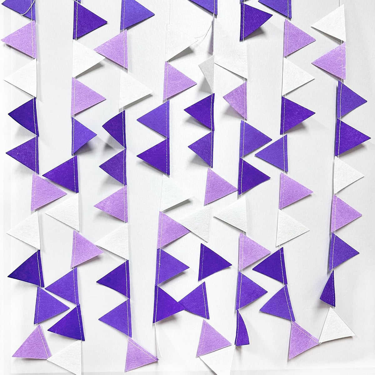 Purple Party Decorations Ombre Lavender Felt Hanging Triangle Mini Bunting Pennant Banner Flag for