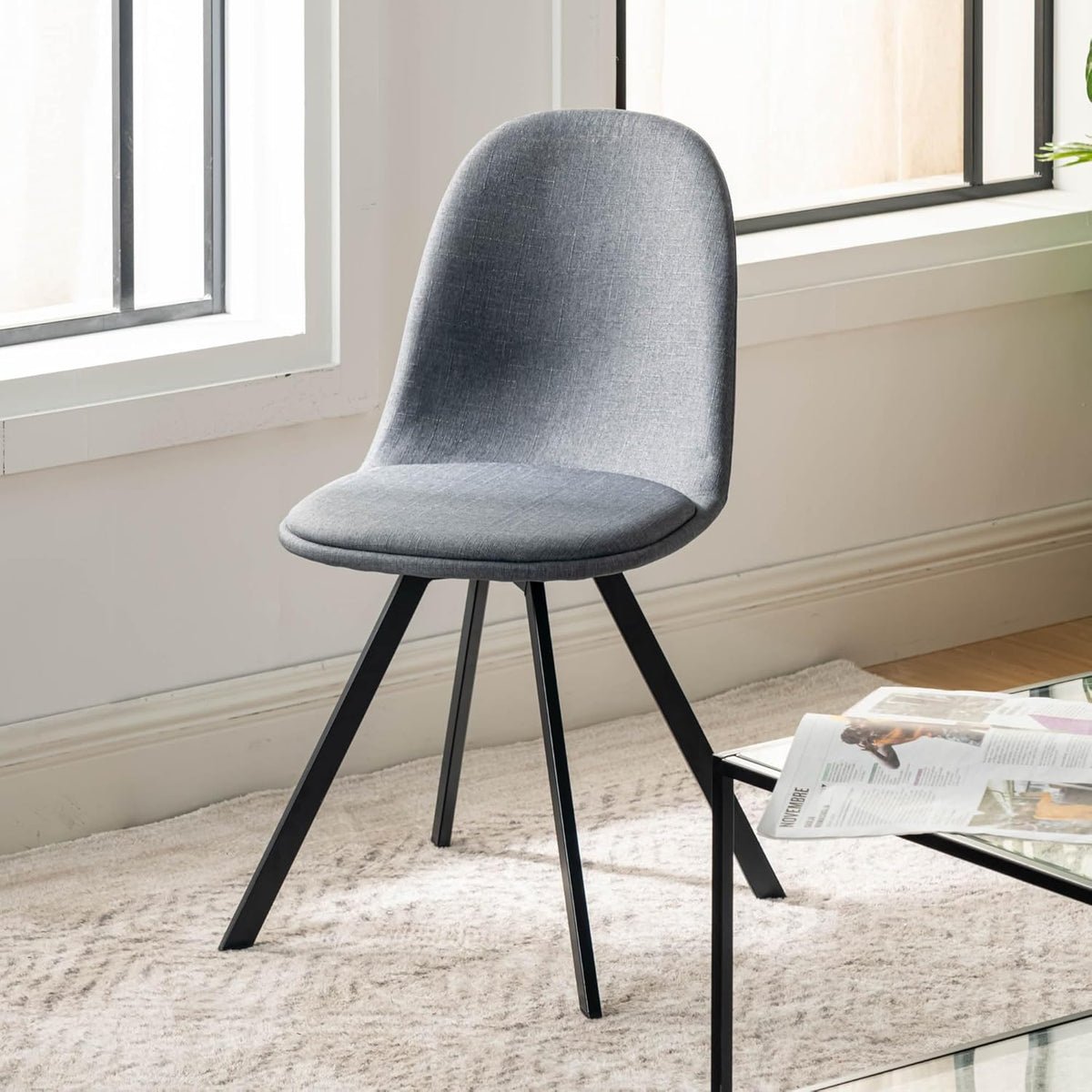 Homy Casa Swivel Dining Chairs Set of 4, 360° Rotating Side Chairs, Mid Century Modern Style Chairs