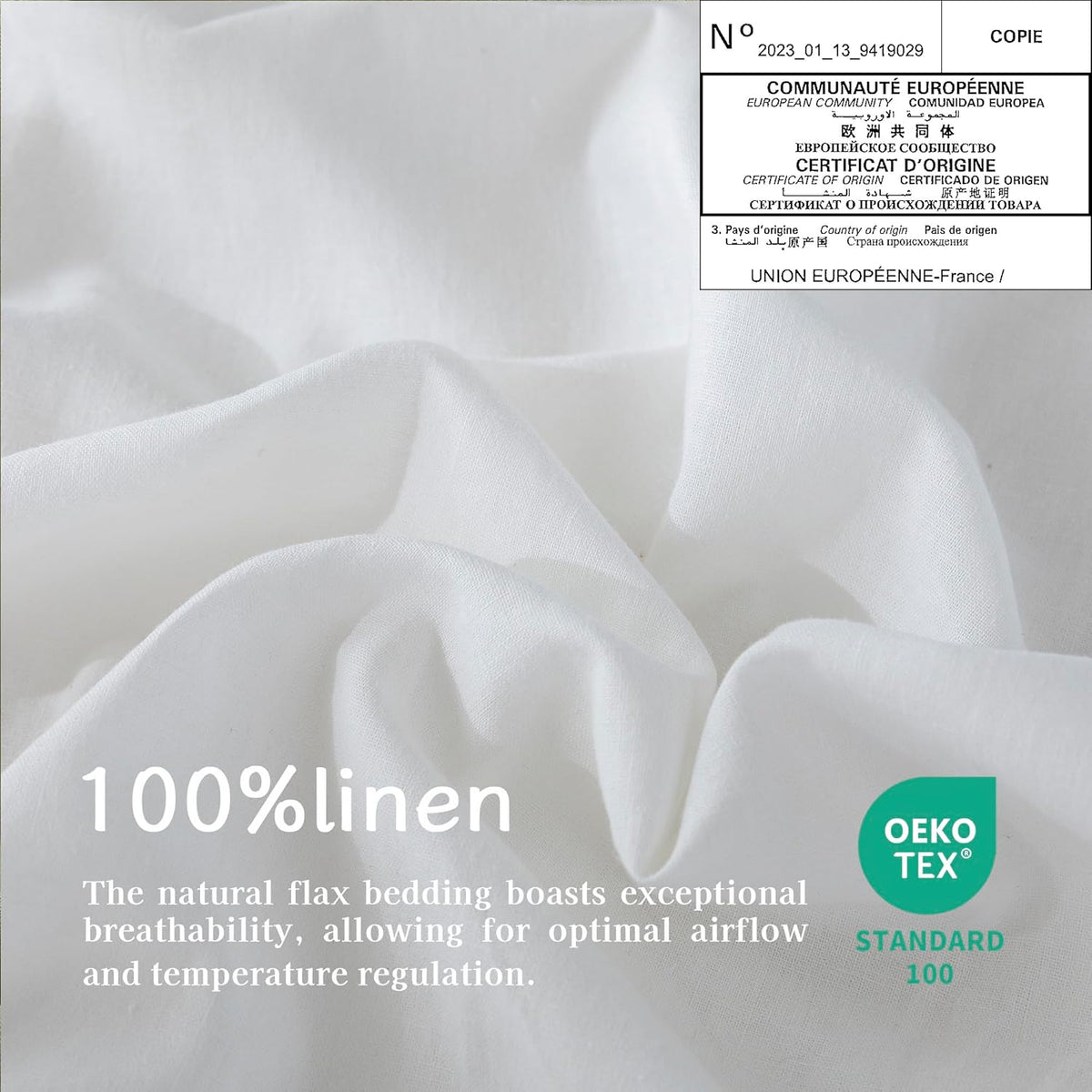 EVERLY 100% Pure Linen Round Tablecloths 90Inch Round Machine Washable Tablecloth for