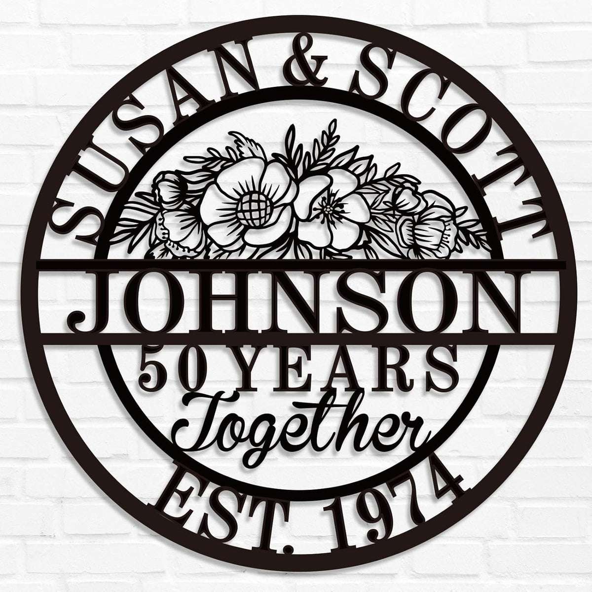 Custom 50th/40th/60th/70th/30th/1-99 Years Wedding Anniversary Sign Gifts for Couples Parents
