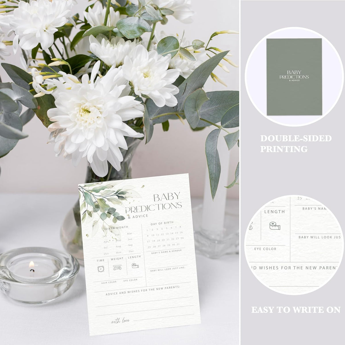Advice For New Parents Baby Shower, Baby Predictions & Advice Cards For Baby Shower Games