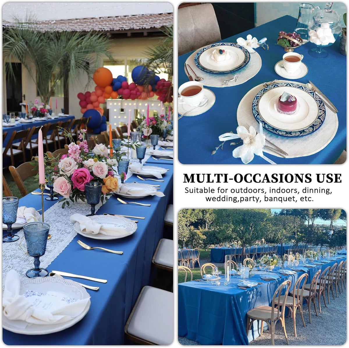 8 Pack Royal Blue Tablecloth 60 x 102 Inch Rectangular Tablecloths for 6 Foot Rectangle Tables