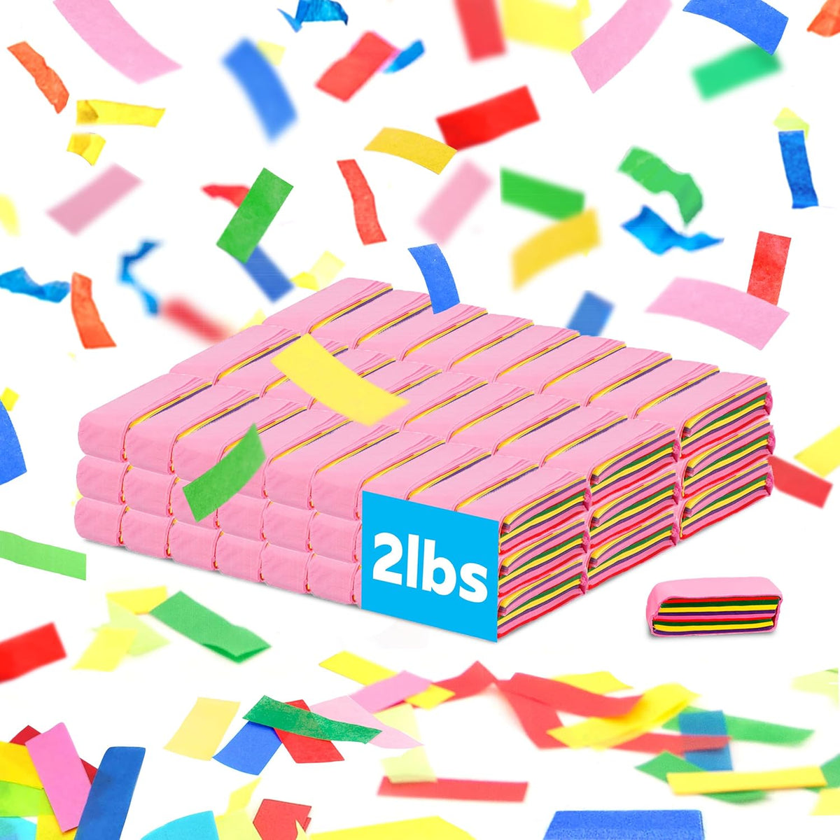 Multicolor Confetti Paper - BULK 2.2lbs | 1kg, Biodegradable Tissue Paper, Rainbow Light Weight