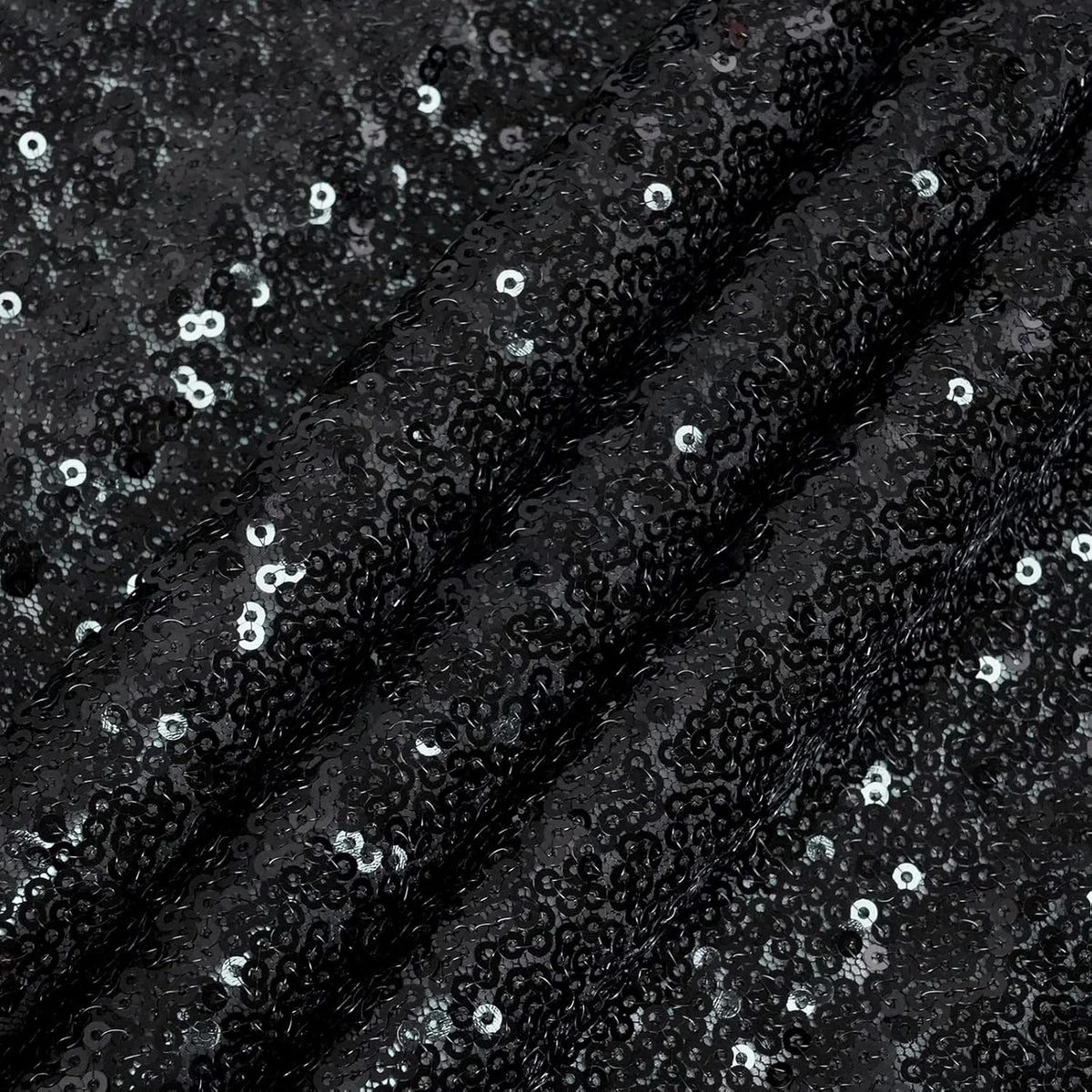 Eternal Beauty Black Sequin Backdrop, 6x6 Ft Halloween Glitter Background Curtains for Shimmer