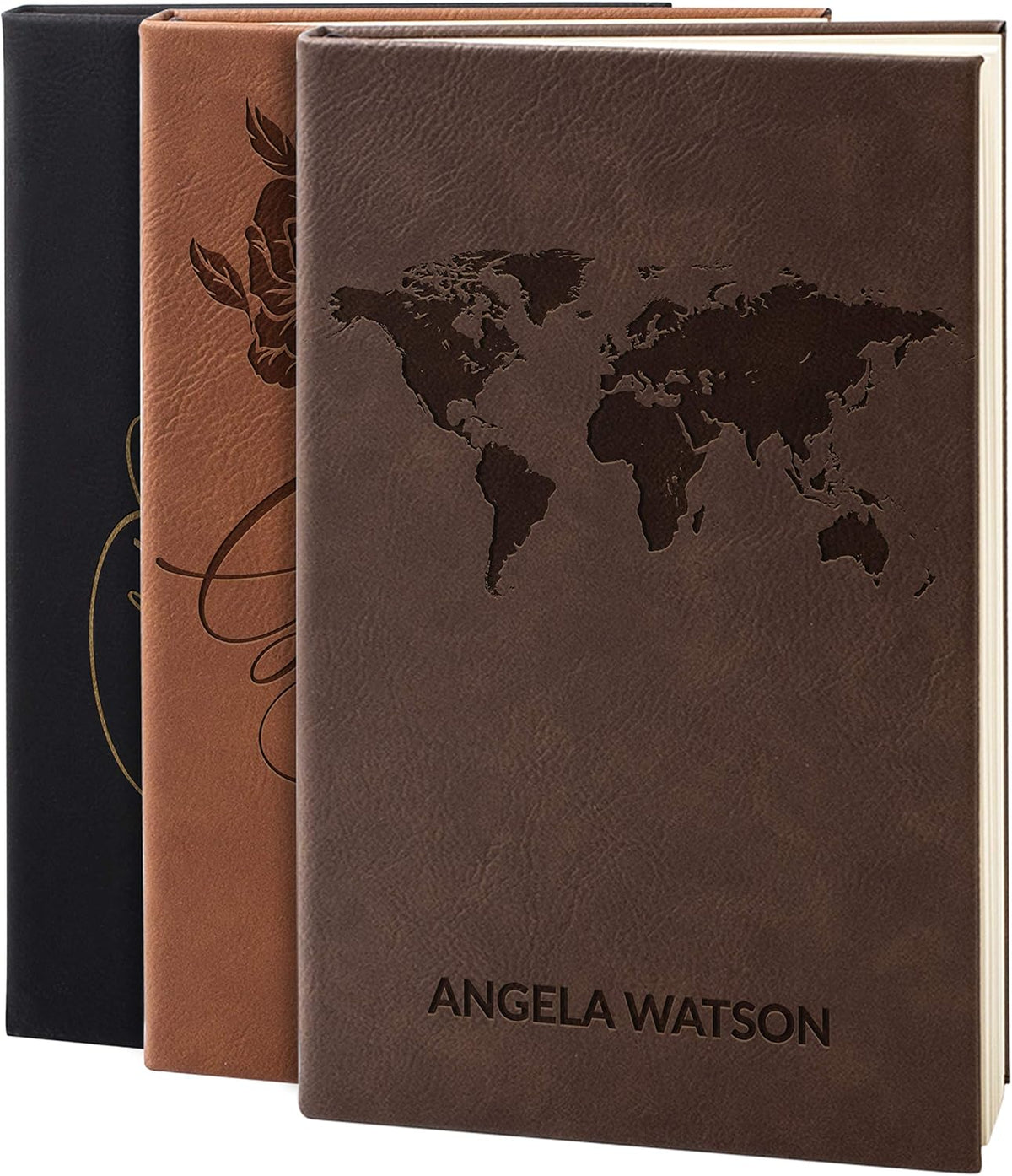 Personal Leather Journal Notebooks | 12 Design, 9 Color - Darkbrown | Journal for Women, Men