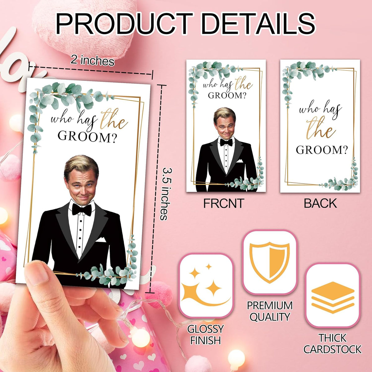 Bridal Shower Scratch Off Game Cards, Who Has The Groom, 41Pcs Watercolor Greenery Wedding Shower