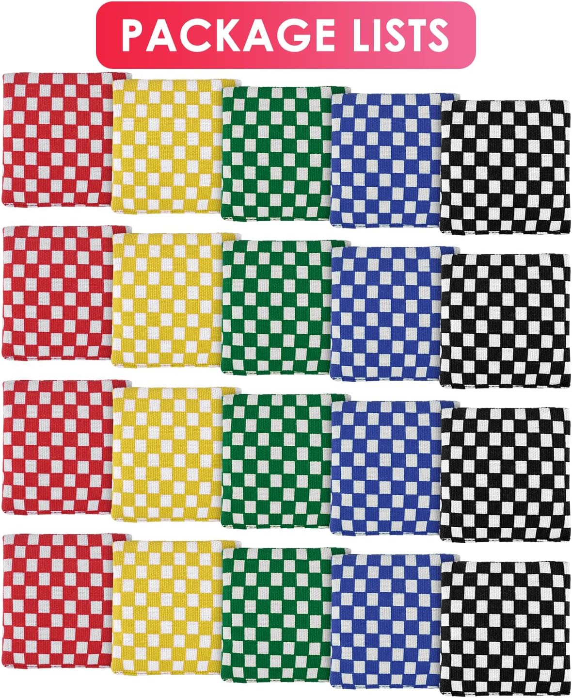 TINDTOP Mini Bean Bags for Tossing - 3.1" x 3.1", Cornhole Outdoor Toss Gaming Colorful Canvas Bean