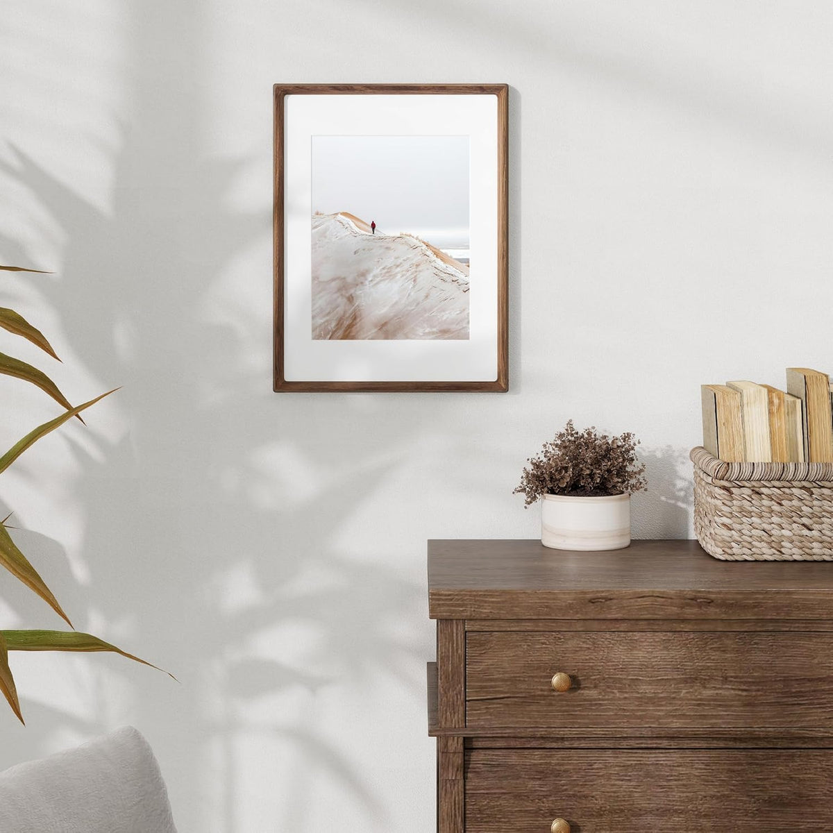 12x16 Frame USA-Sourced Natural Walnut Wood Solid Wood Photo Frame Handcrafted Rounded Corner with