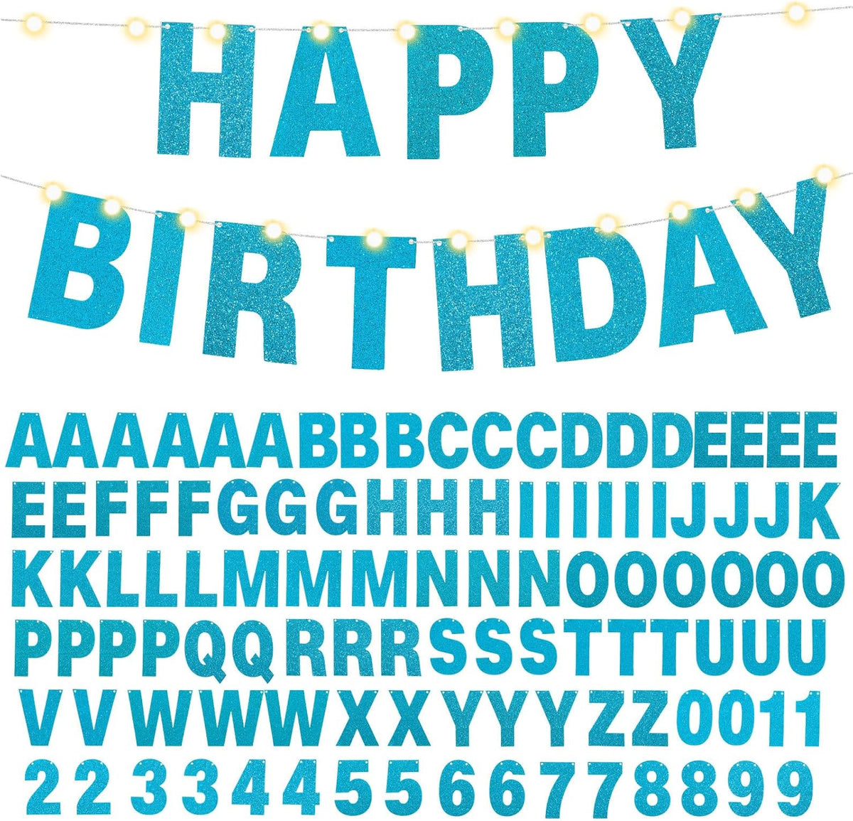 TaoBary 112 Pcs DIY Letter Custom Banner Glitter Customizable Banner Kit Including 107 Letters and