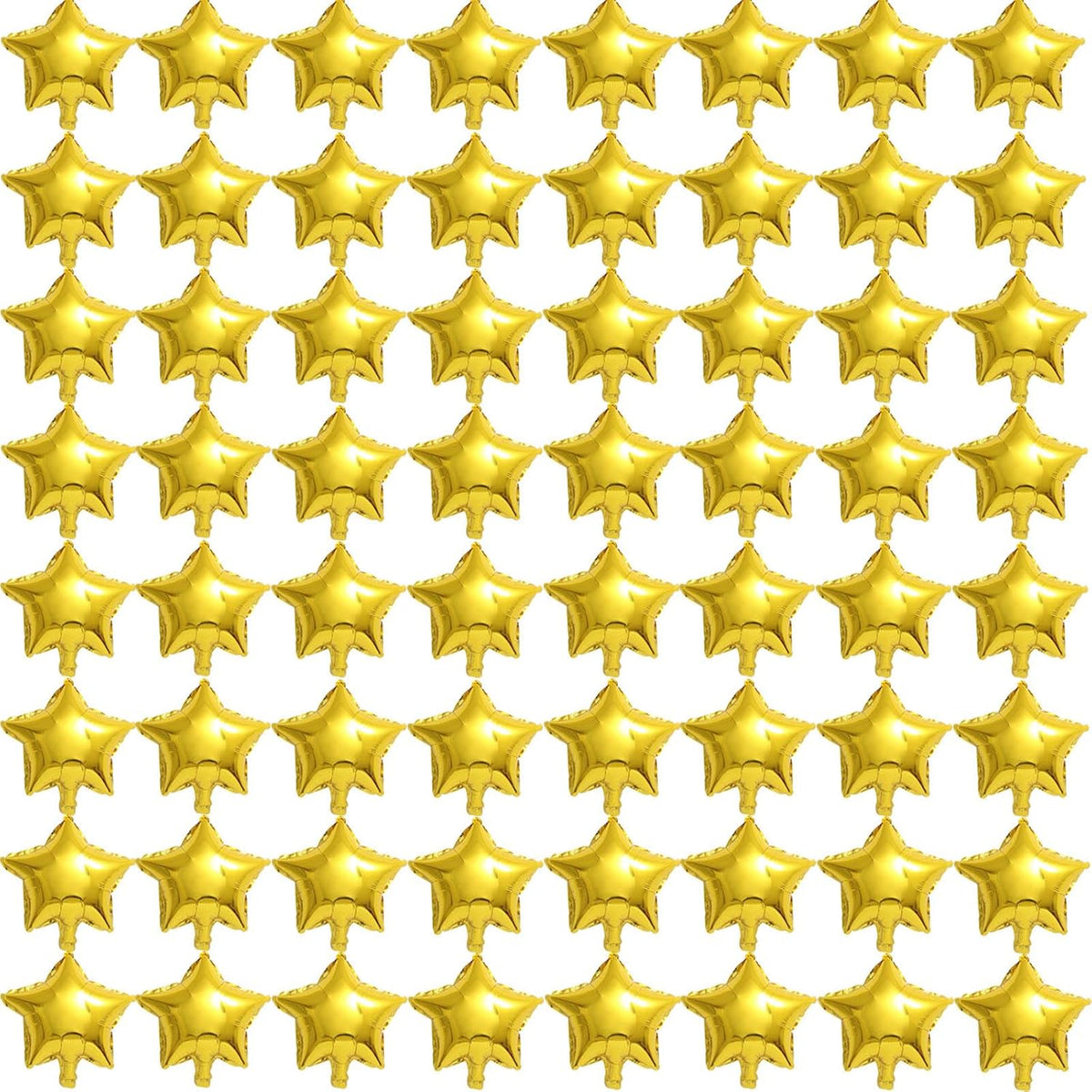 50 Gold Star Balloons - 5" Small Gold Foil Star Mylar Balloons for Party Decorations