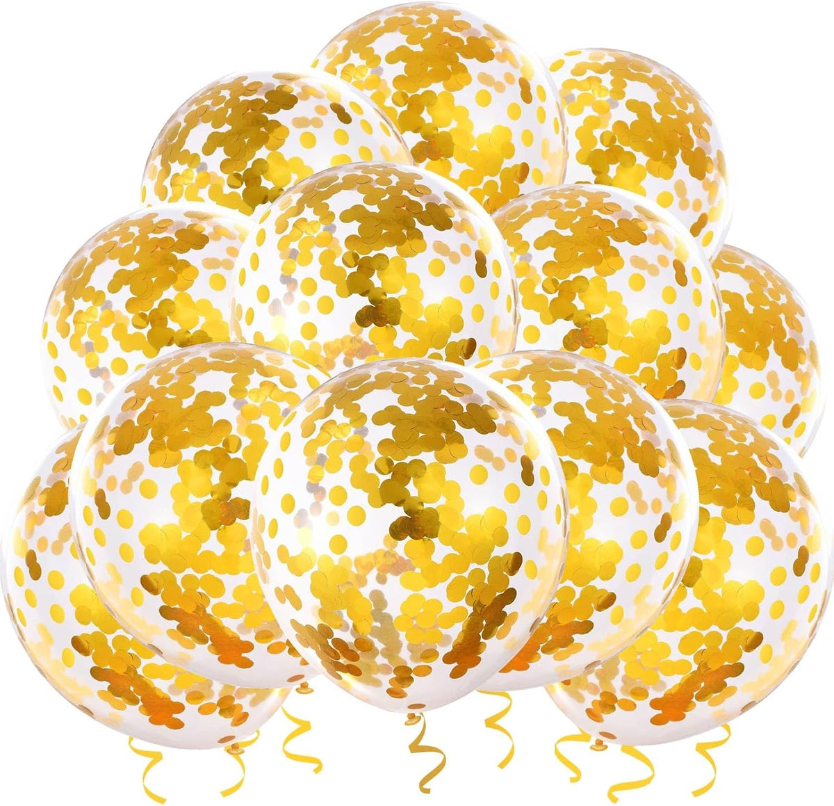 Gold Confetti Balloons, 25 Pcs Thickened 12 Inch Clear Latex Balloon with Confetti Inside for