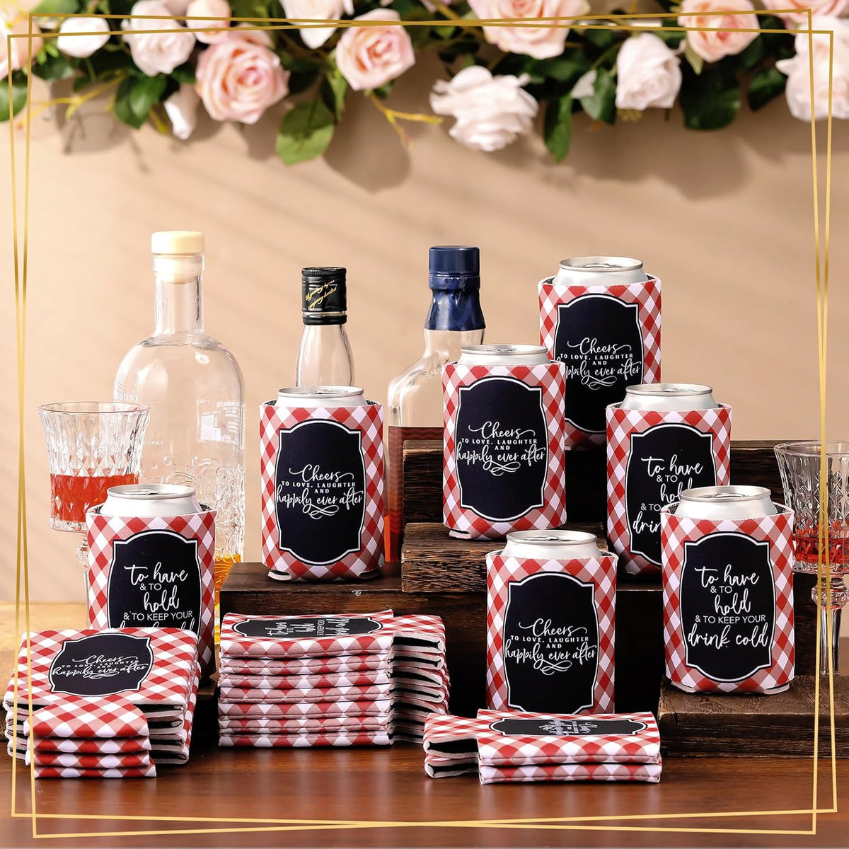 50 Pieces I Do BBQ Party Decorations Wedding Can Cooler Sleeves Bulk BBQ Party Favors for Guests