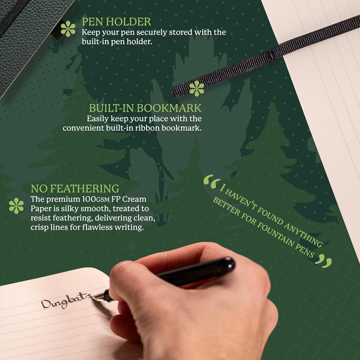 Dingbats* Wildlife Dotted Writing Journal Notebook A5 - Vegan Leather Softcover - Ideal for Work