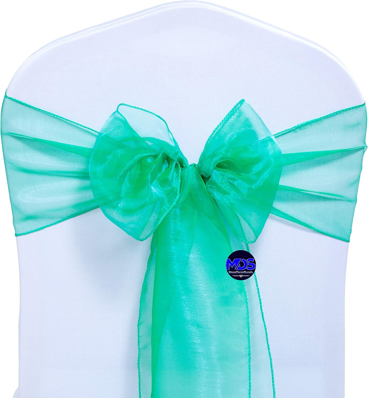 MDS Pack of 125 PCS Organza Chair Sashes Wider Dining Chair Bows Ribbon Tie Back for Wedding Party