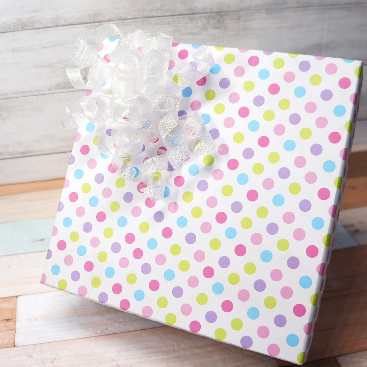 CT CRAFT LLC Iridescent Pearl Metallic Burst Curly Ribbon Bow 4" Wide x 6 Counts Gift Wrapping