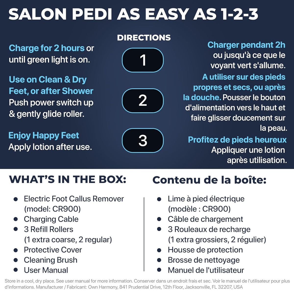 Electric Callus Remover: Rechargeable Electronic Foot File CR900 by Own Harmony(Tested Most