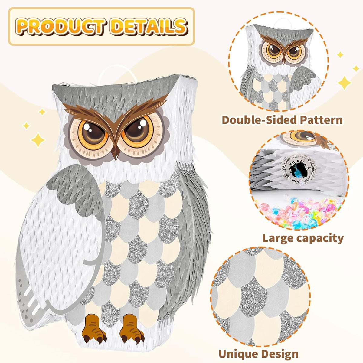 WERNNSAI Night Owl Piñata - Owl Wicked Pinata Hanging Woodland Forest Party Decorations for Kids