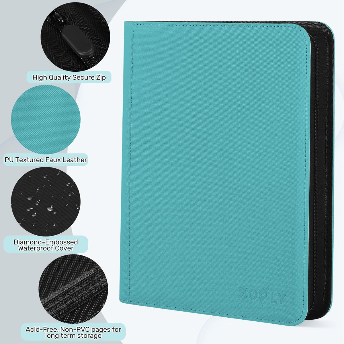 9 Pocket Card Binder, 540 Pockets Trading Card Binder, Double-sided Side Loading Collection Binder