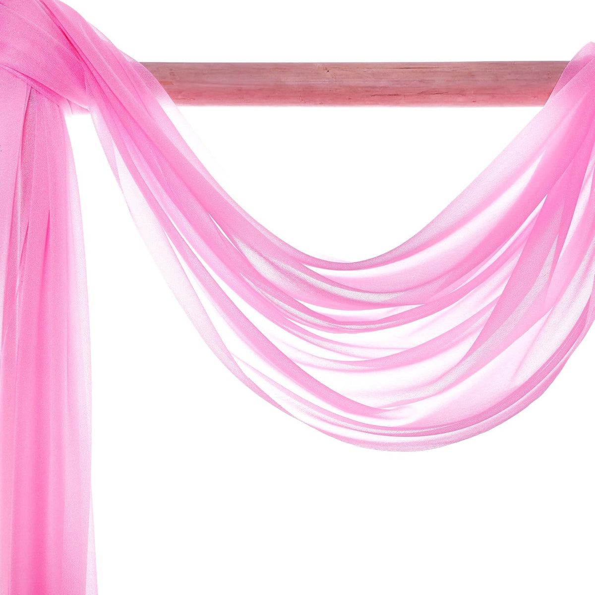 VDS Pack of 2 Panel (30 Inch X 50 Feet) Wedding Arch Draping Fabric Sheer Chiffon Fabric Drapery