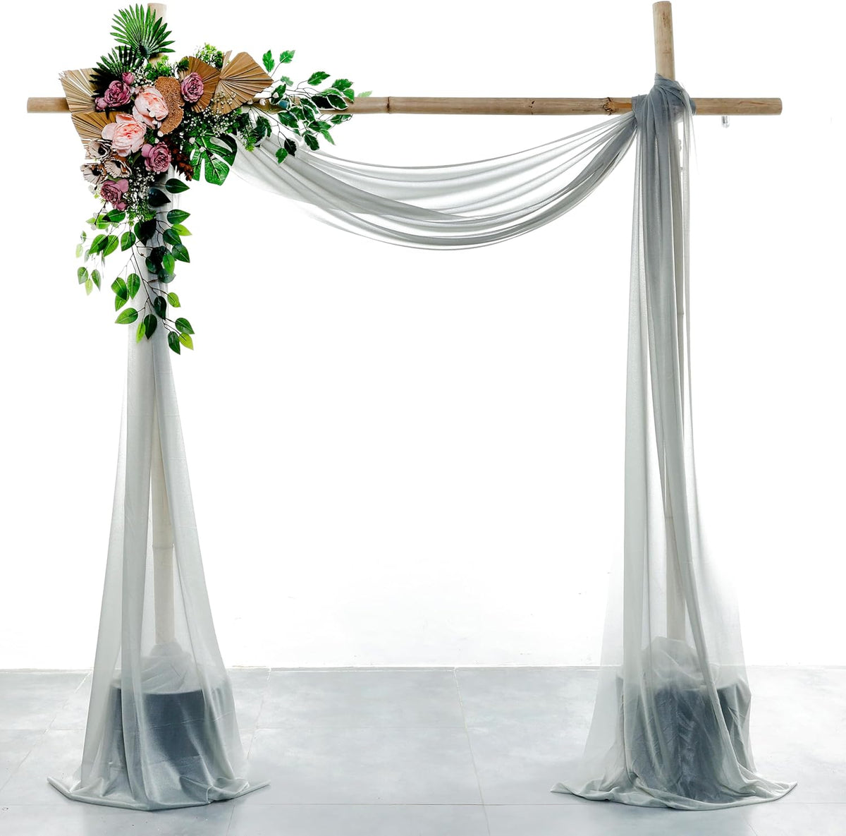 VDS Pack of 1 Panel (30 Inch X 20 Feet) Wedding Arch Draping Fabric Sheer Chiffon Fabric Drapery