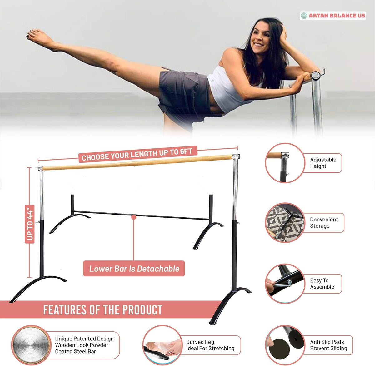 Marley Dance Floor- Ideal for Ballet, Jazz, Tap, and Party Dancing for All Ages- Non-Slip Dance