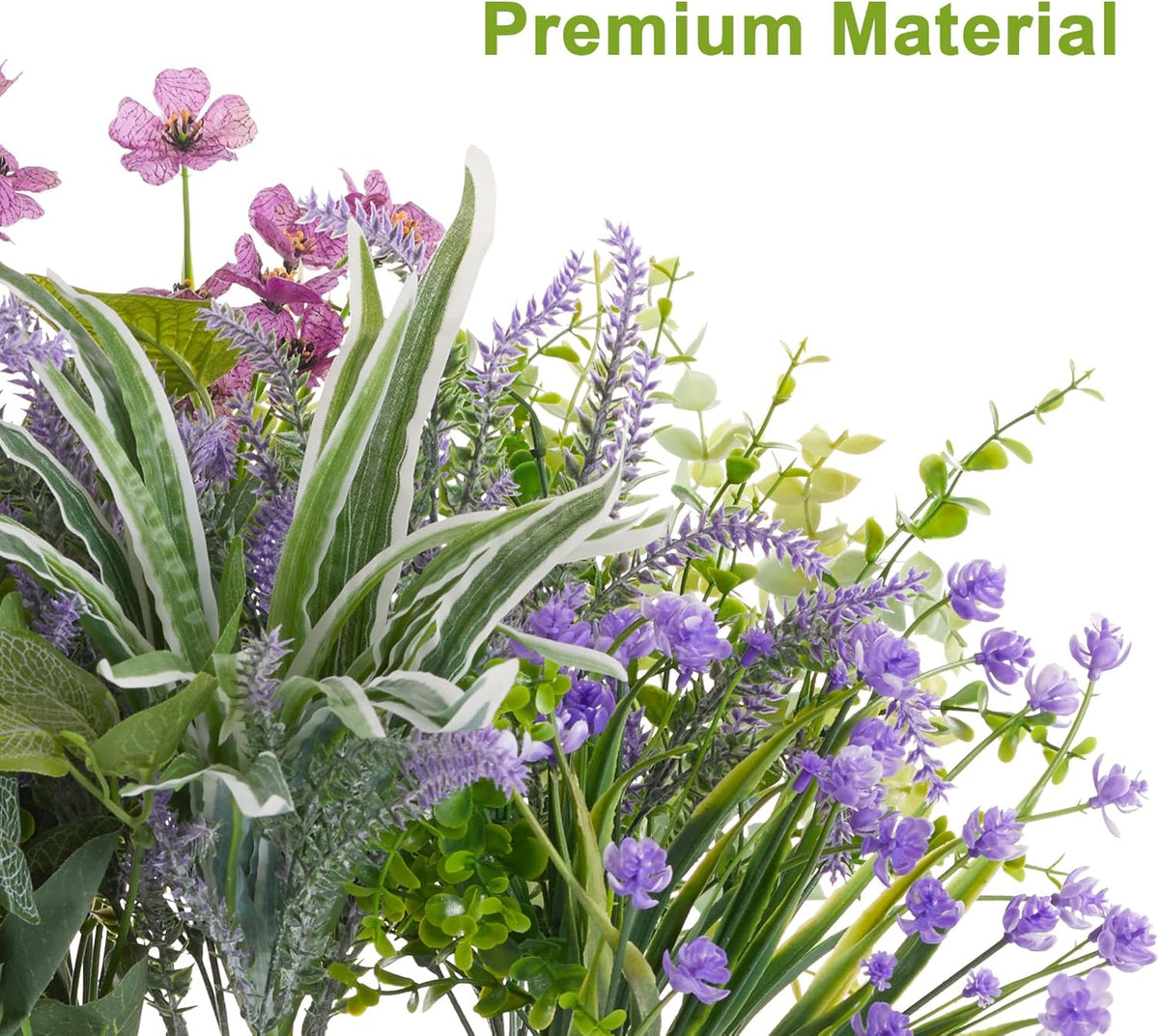 PARTY JOY 19 Bunches Fake Plants Outdoor, Fake Bushes UV Resistant Artificial Lavender Flowers