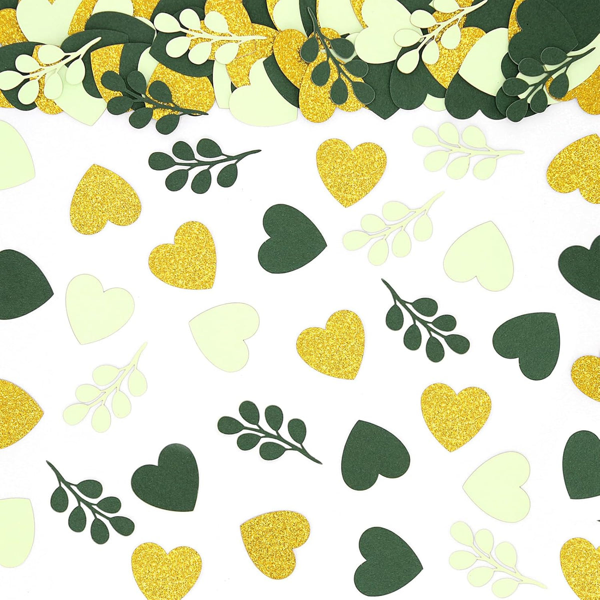 200PC Sage Green Heart Confetti for Wedding Baby Shower Engagement Birthday Bachelorette Party