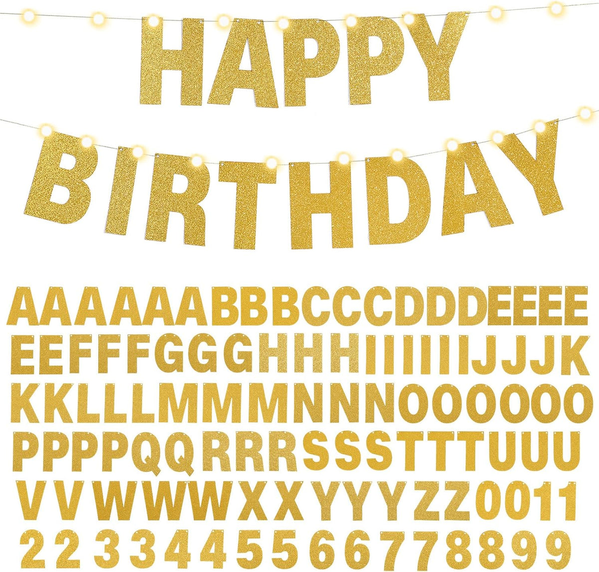 TaoBary 112 Pcs DIY Letter Custom Banner Glitter Customizable Banner Kit Including 107 Letters and