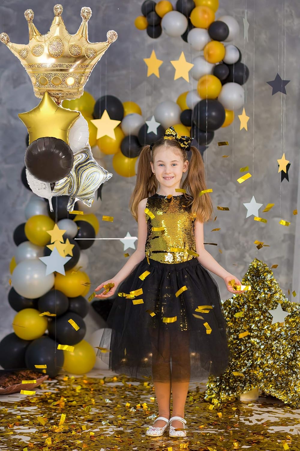 Black And Gold Large Crown Balloons Foil Helium Mylar Balloons Set For Baby Shower Birthday