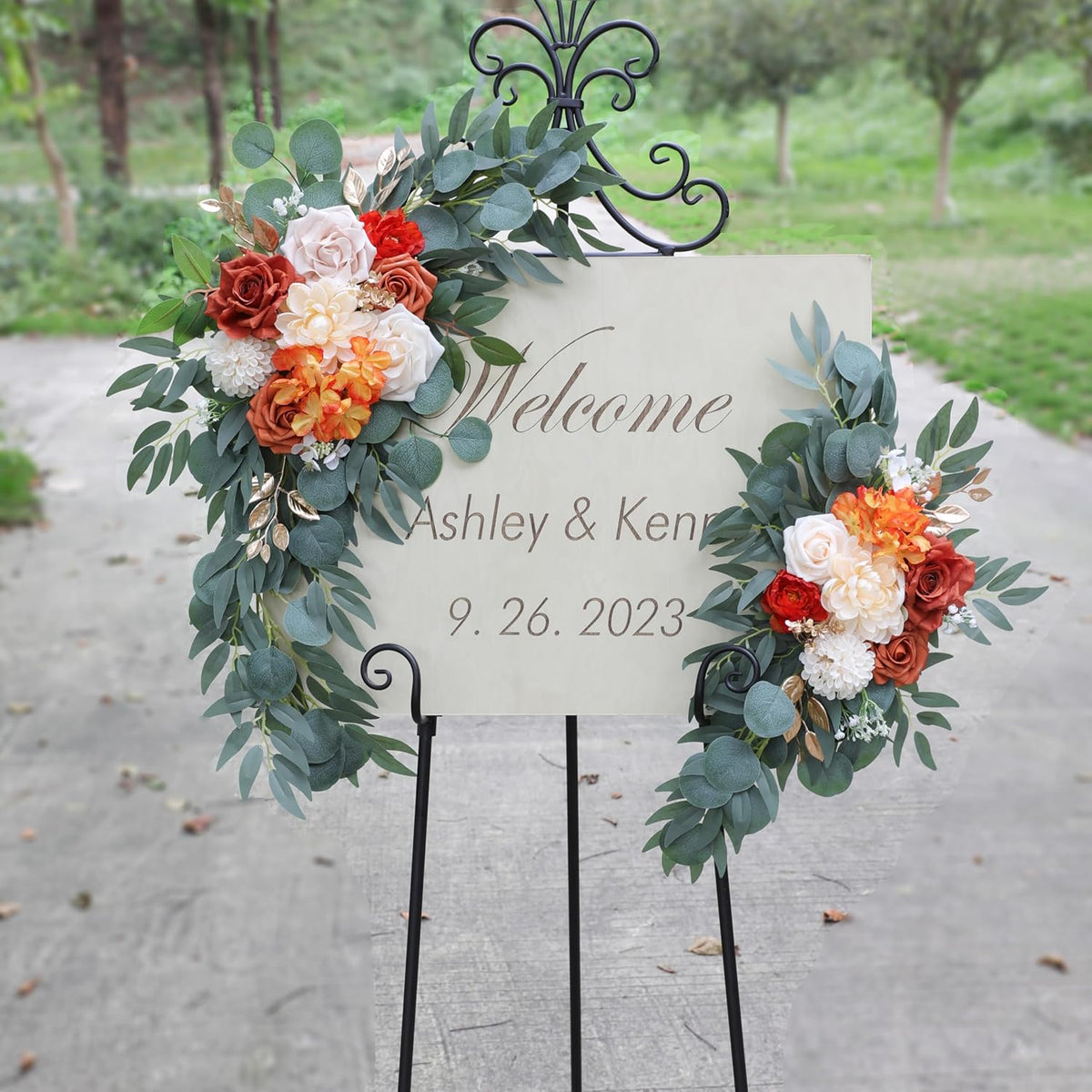 ponatia Wedding Arch Flowers (Pack of 2), Artificial Burnt Orange Wedding Flowers for Wedding