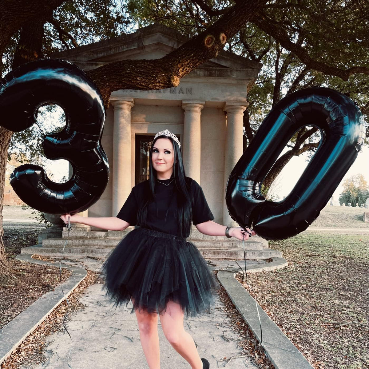 40 Inch Black Foil Balloon Number 1, Giant Self Inflating Number Balloons 0-9 Digital Helium