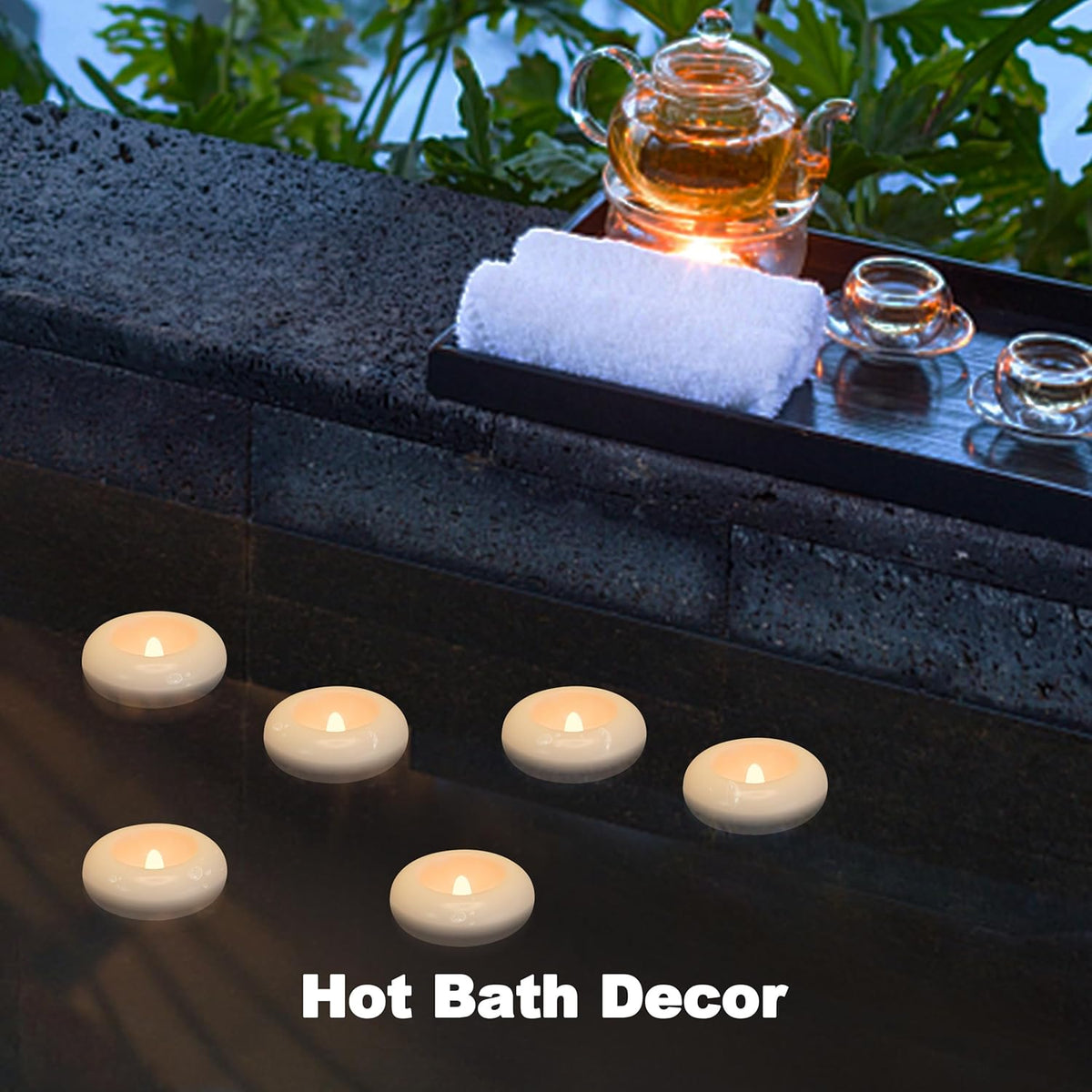Aignis 48pcs Flameless LED Floating Candles, 120+ Hours Glow Time, 3 Inch Plastic Battery Operated