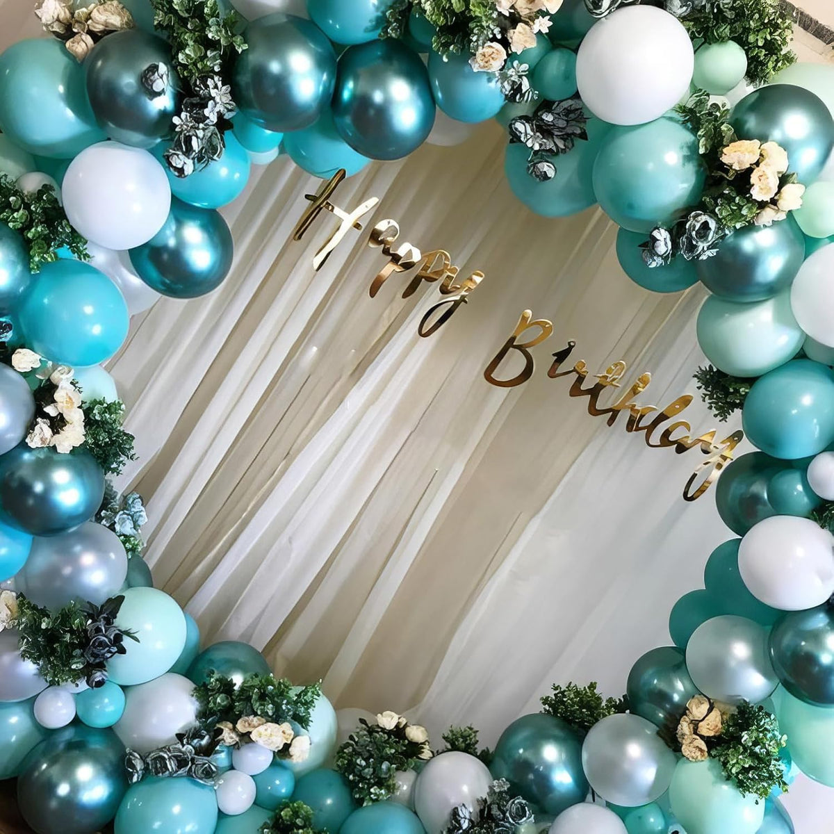 Teal Blue Balloons, Turquoise Balloons Macaron Teal Blue Balloon, Peacock Blue Retro Sea Blue