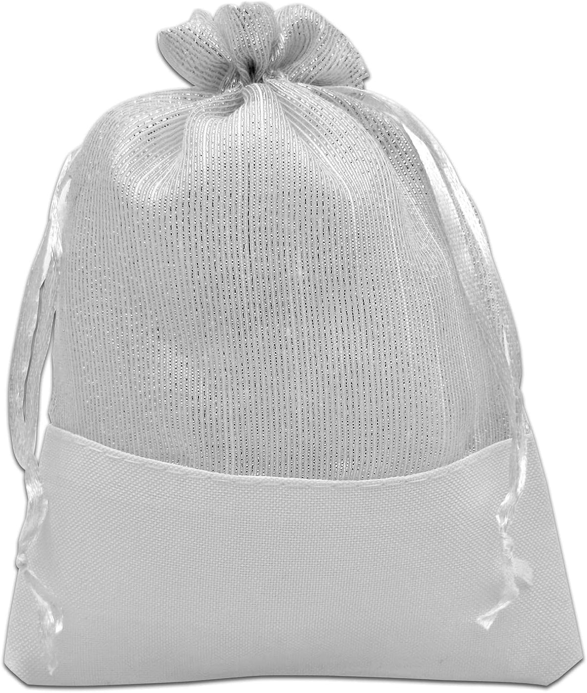 TheDisplayGuys For Your Modern Living 24-Pack Linen & White Organza Gift Bags with Drawstrings