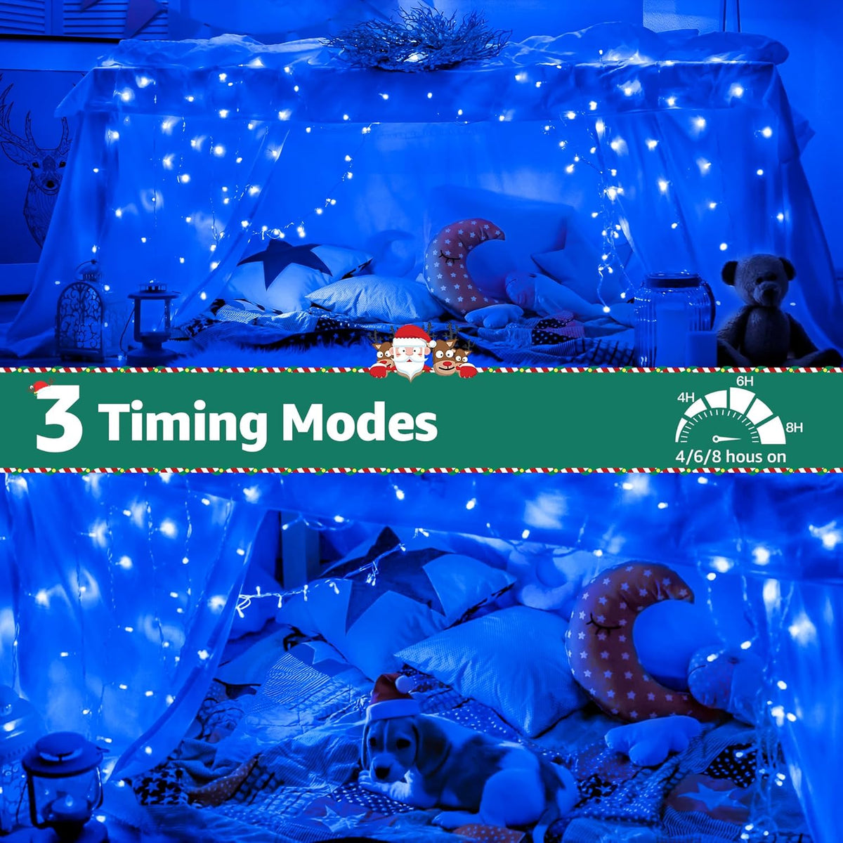 Christmas Lights Outdoor Waterproof, 196 FT 600 LED String Lights with Remote,8 Modes Christmas