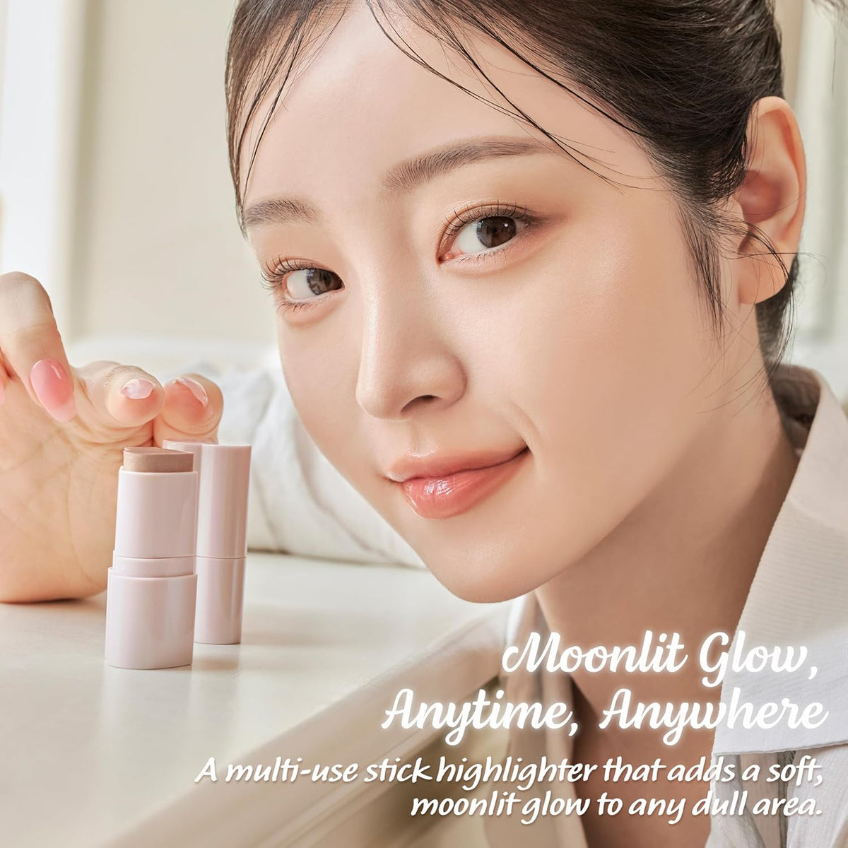 Touch in Sol In My Heart Stick (Moonlight Beam) – Cream Highlighter Stick for Eyes, Lips & Cheeks