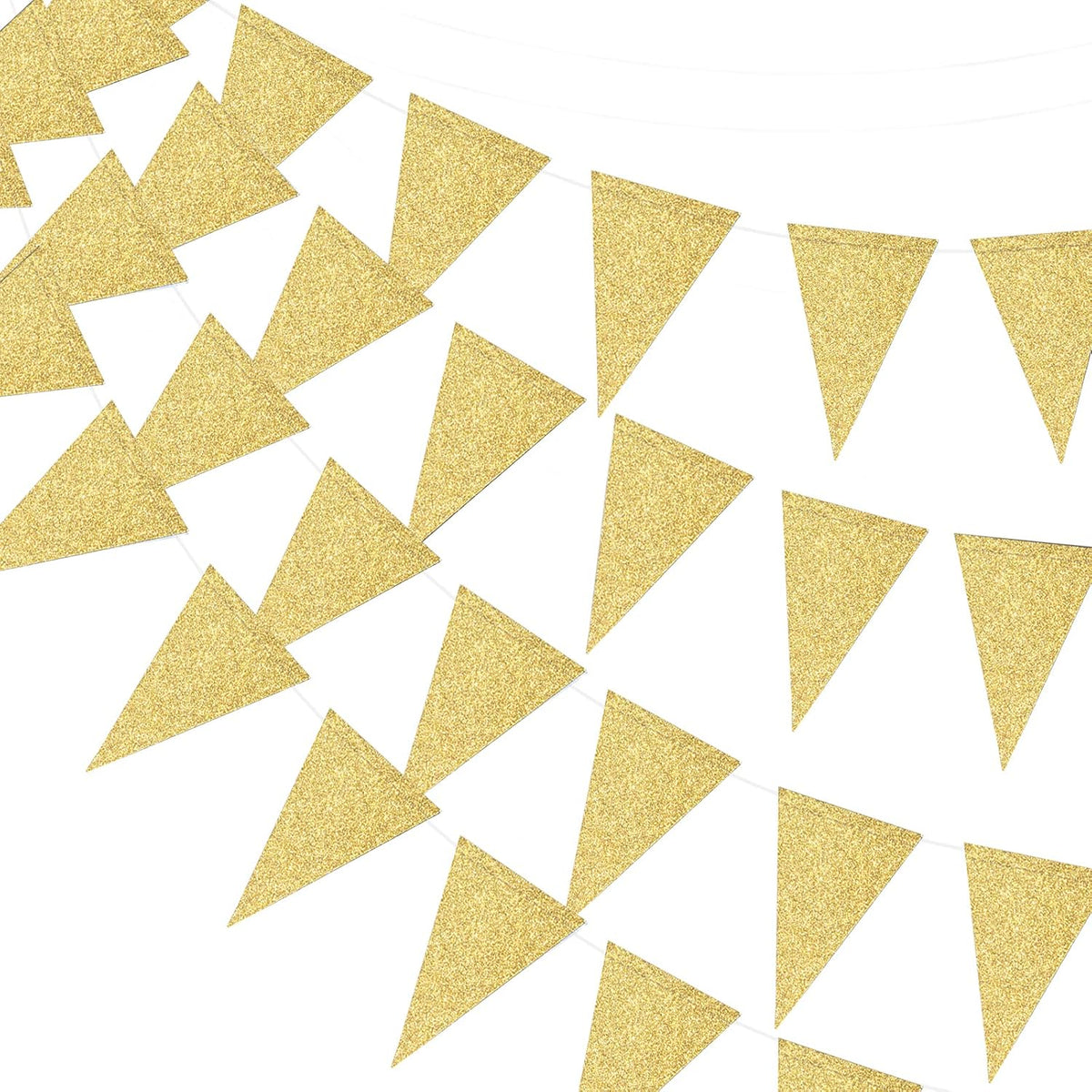 MerryNine Triangle Flag Bunting Banner, 3 Pack 30 Feet Vintage Style Pennant Banner for Wedding